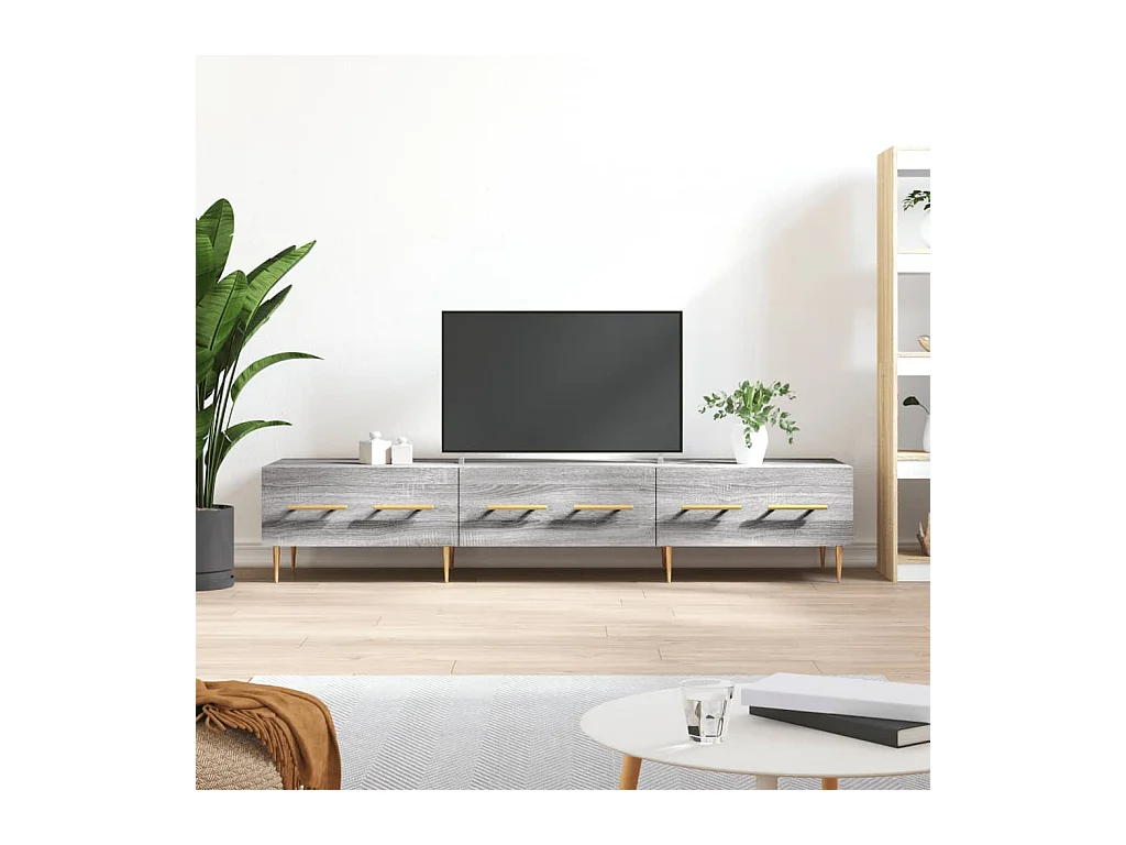 Mobile TV Sonoma grigio 150x36x30 cm in derivati del legno