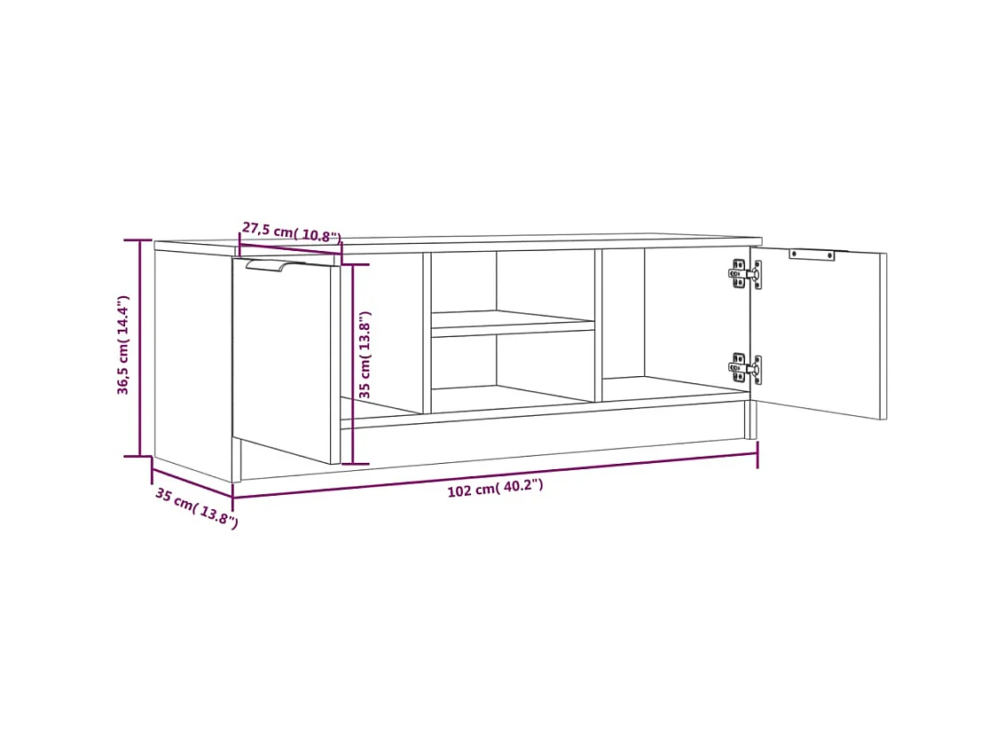 TV-Schrank Sonoma-Eiche 102x35x36,5 cm Holzwerkstoff