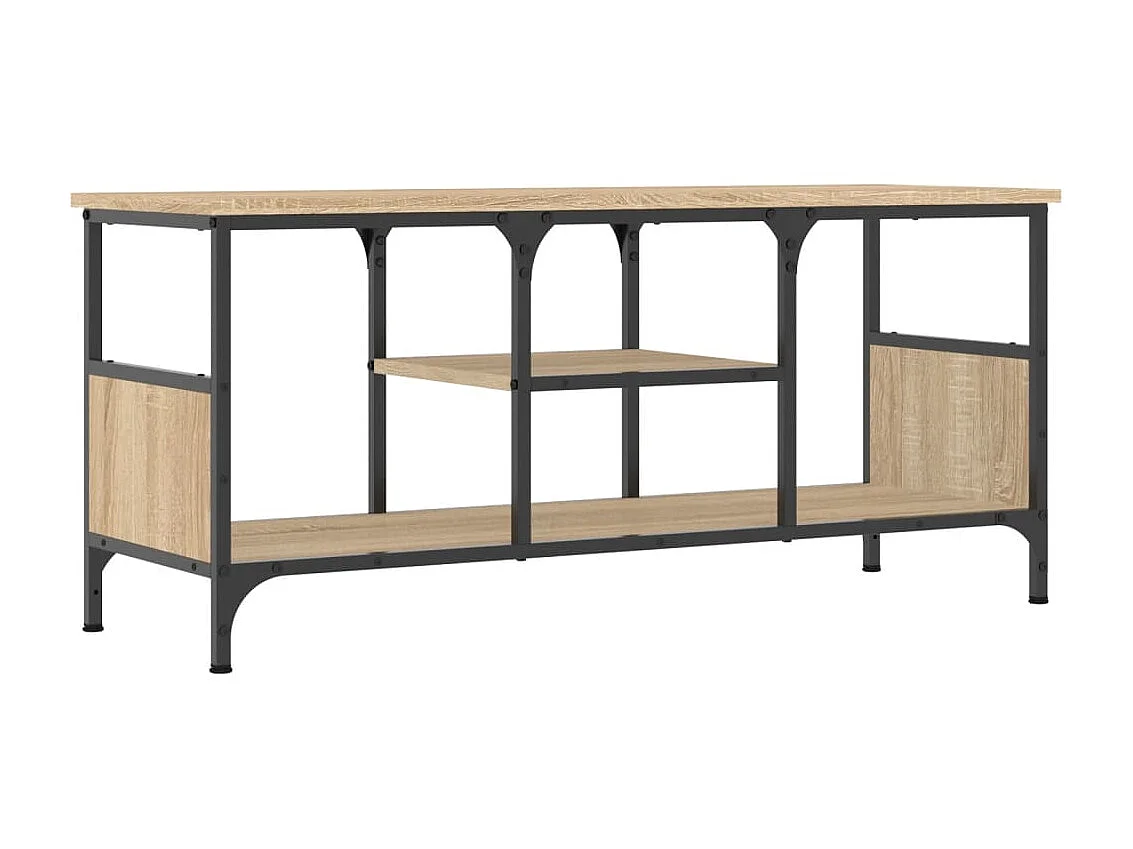 Mobile TV rovere Sonoma 100x35x45 cm derivati del legno e ferro