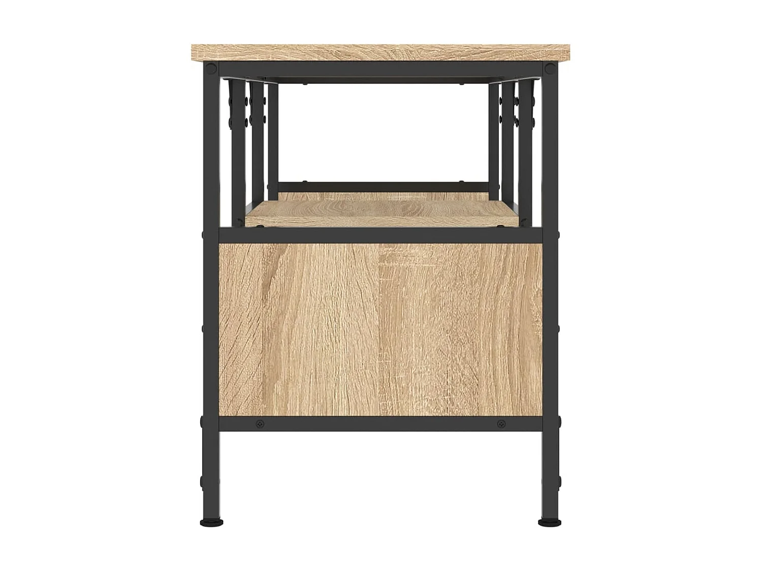 Mobile TV rovere Sonoma 100x35x45 cm derivati del legno e ferro