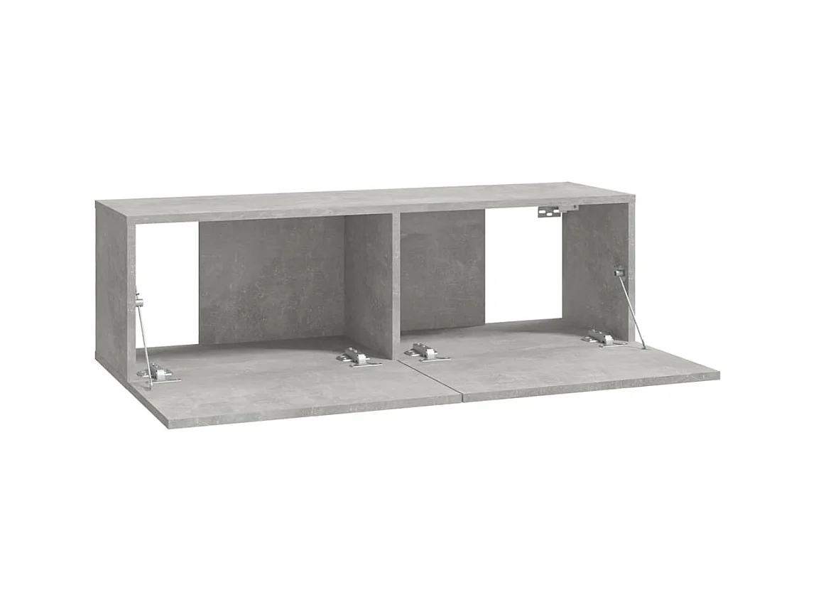 Juego de muebles para TV 6 piezas Gris cemento Madera contrachapada