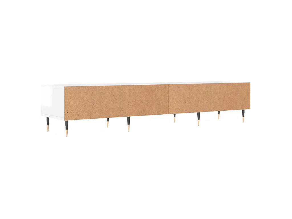 Meuble TV blanc brillant 150x36x30 cm bois d'ingénierie