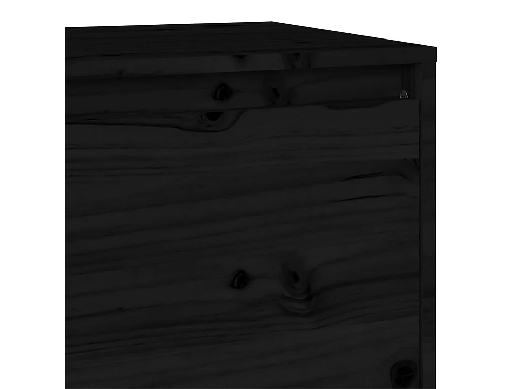 Meuble TV Noir 140x35x40 cm Bois de pin massif