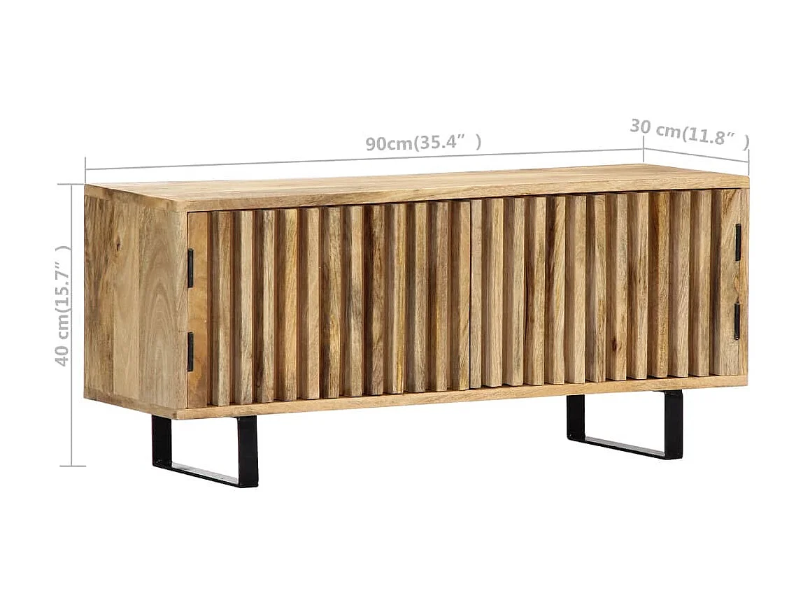 Meuble TV 90 x 30 x 40 cm Bois de manguier massif