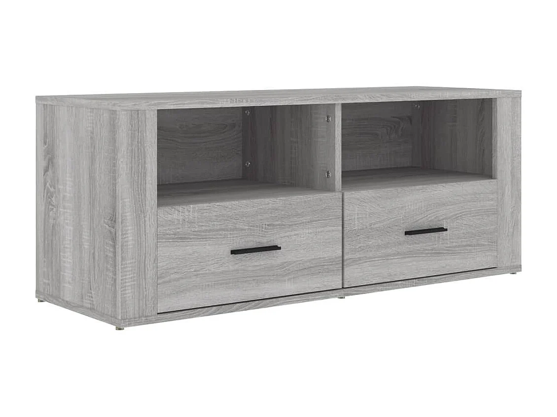 Mueble TV Sonoma gris 100x35x40 cm Madera contrachapada