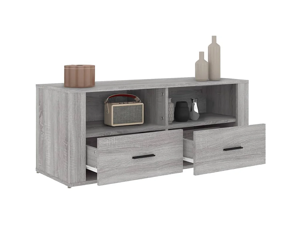 Sonoma grijs tv-meubel 100x35x40 cm Bewerkt hout