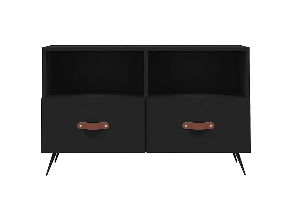 Schwarzer TV-Schrank 80x36x50 cm Holzwerkstoff