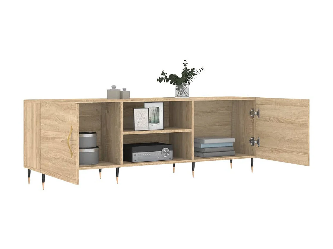 Mueble TV roble Sonoma 150x30x50 cm madera contrachapada