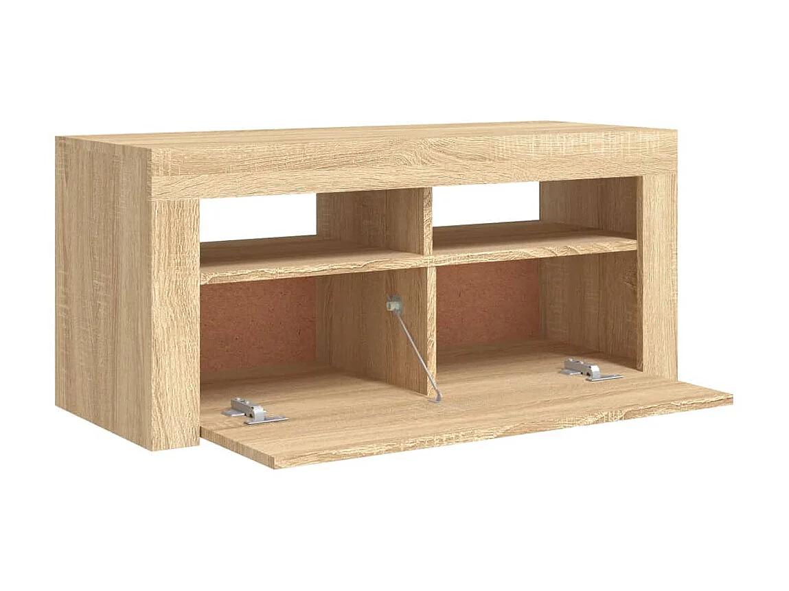 Móvel de TV com luzes LED carvalho sonoma 90x35x40 cm