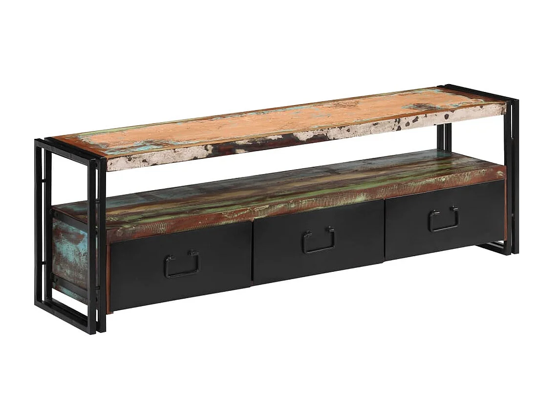 Meuble TV Bois de récupération massif 120 x 30 x 40 cm