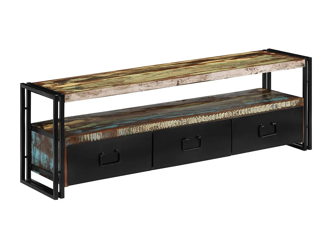 Meuble TV Bois de récupération massif 120 x 30 x 40 cm