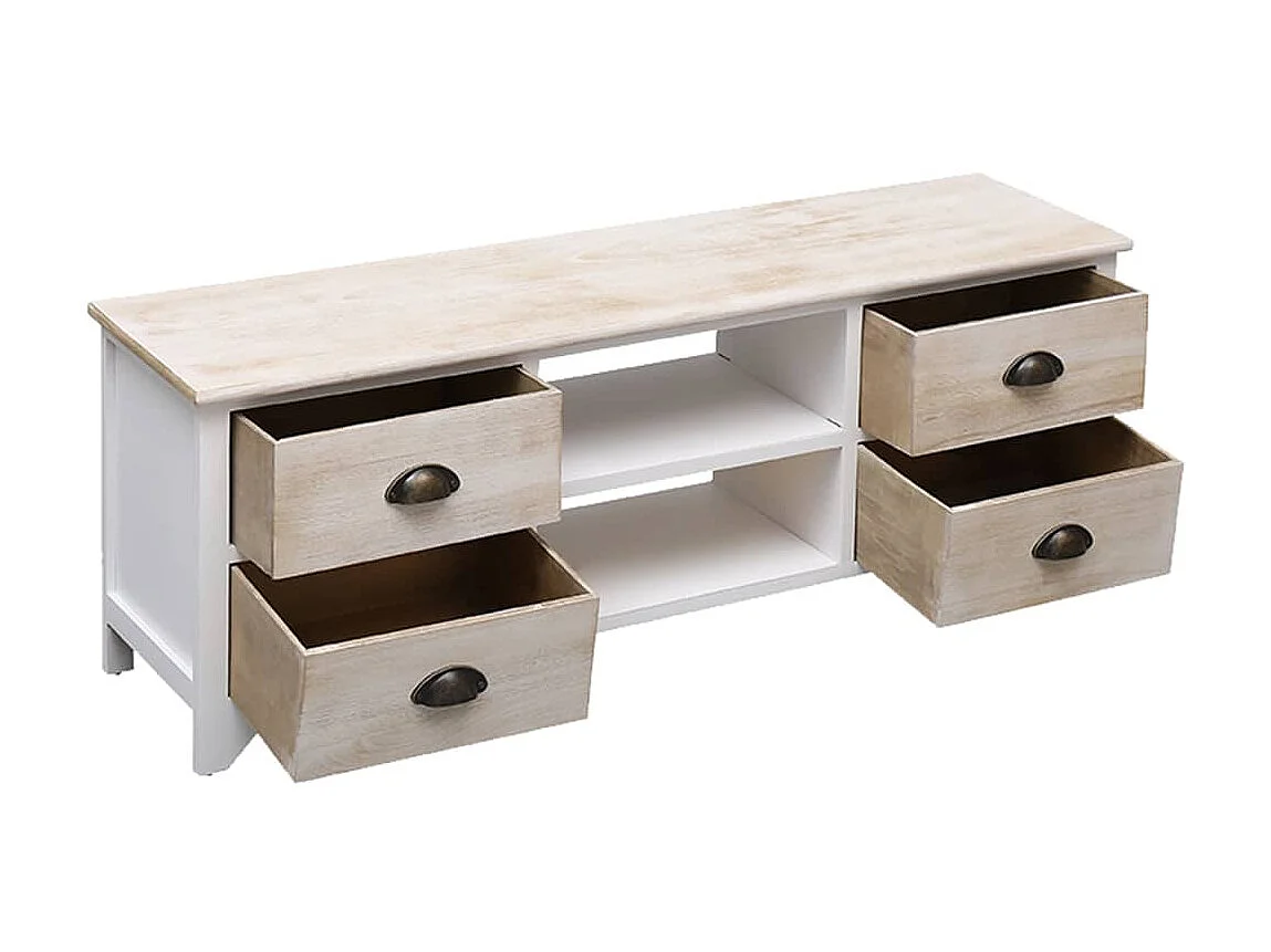 Meuble TV 108x30x40 cm Bois de Paulownia solide