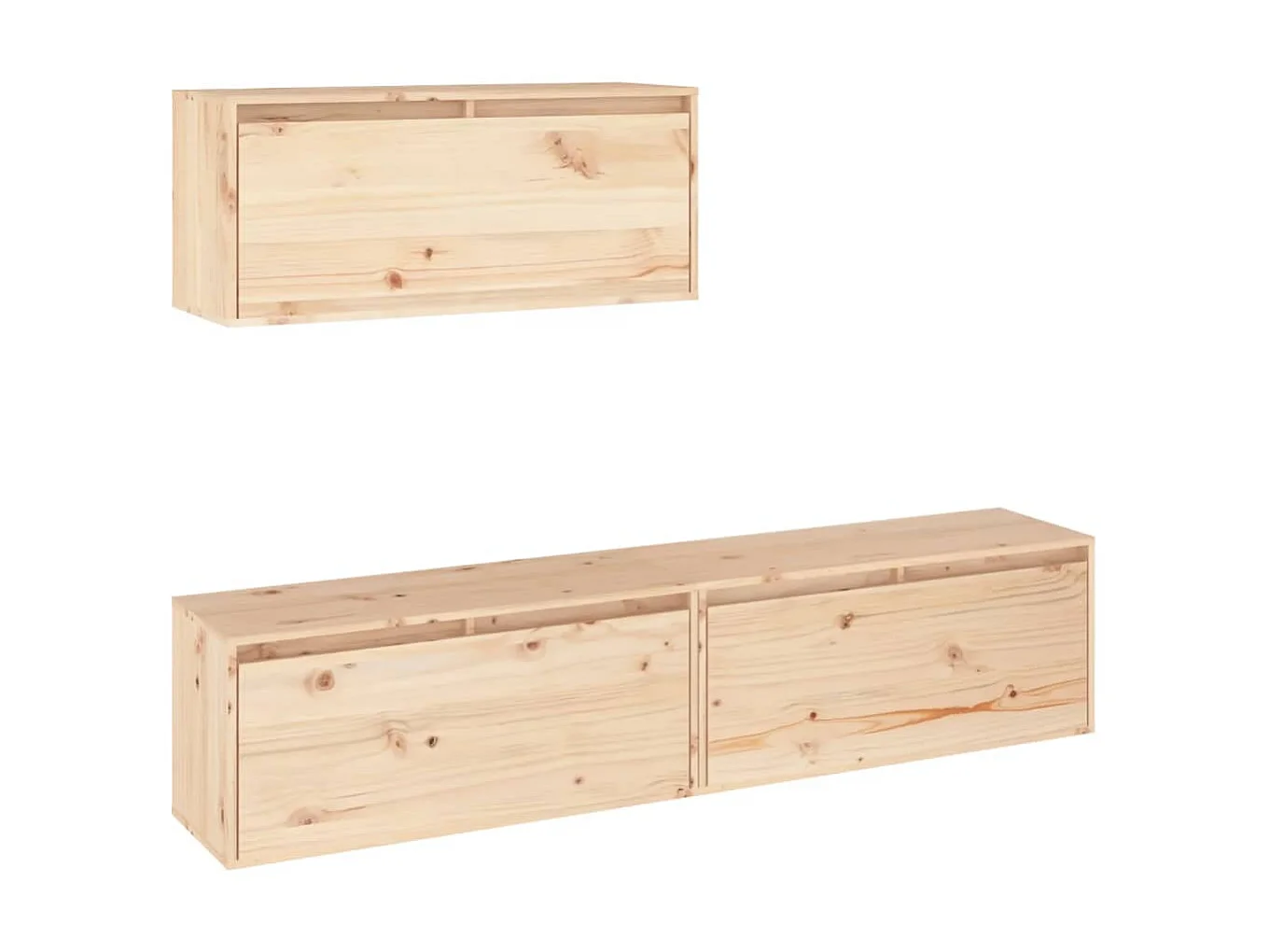 Mobile TV 3 pz. Legno di pino massiccio