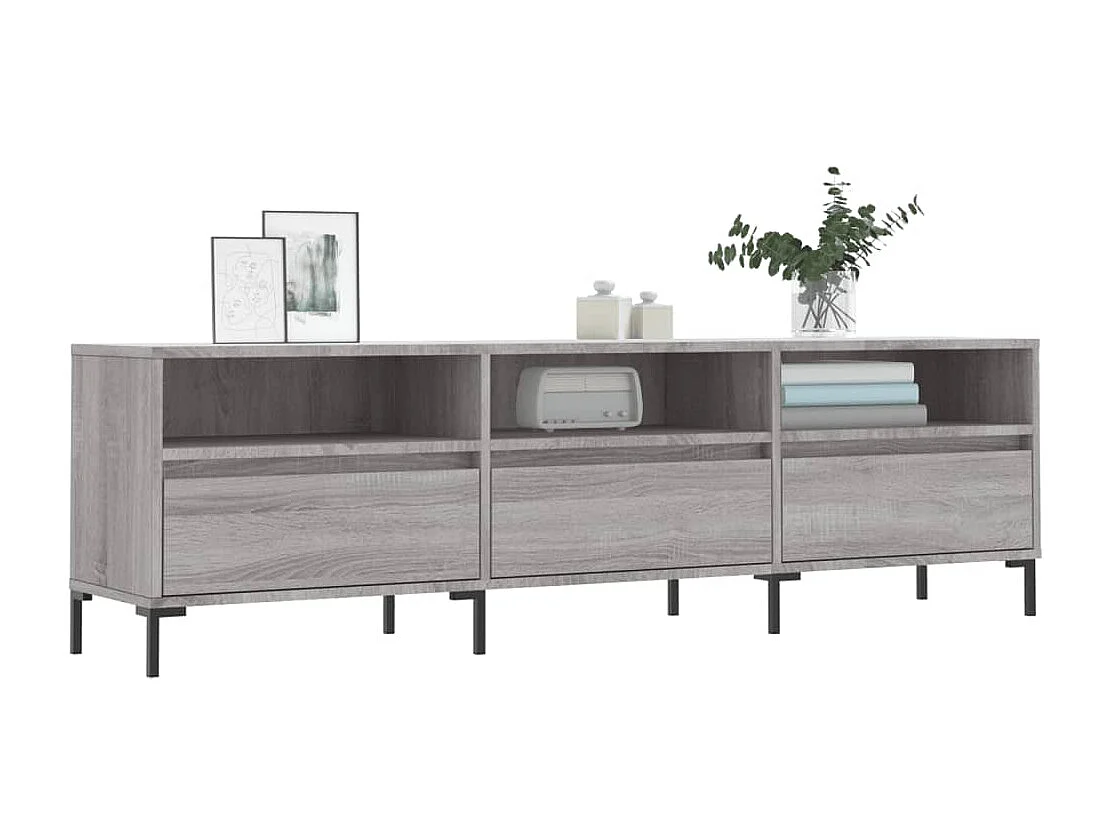 Meuble TV sonoma gris 150x30x44,5 cm bois d'ingénierie