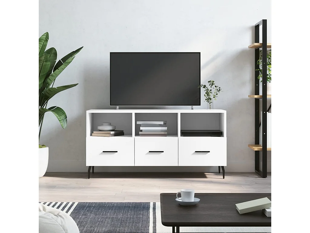 Móvel de TV branco 102x36x50 cm madeira engenharia