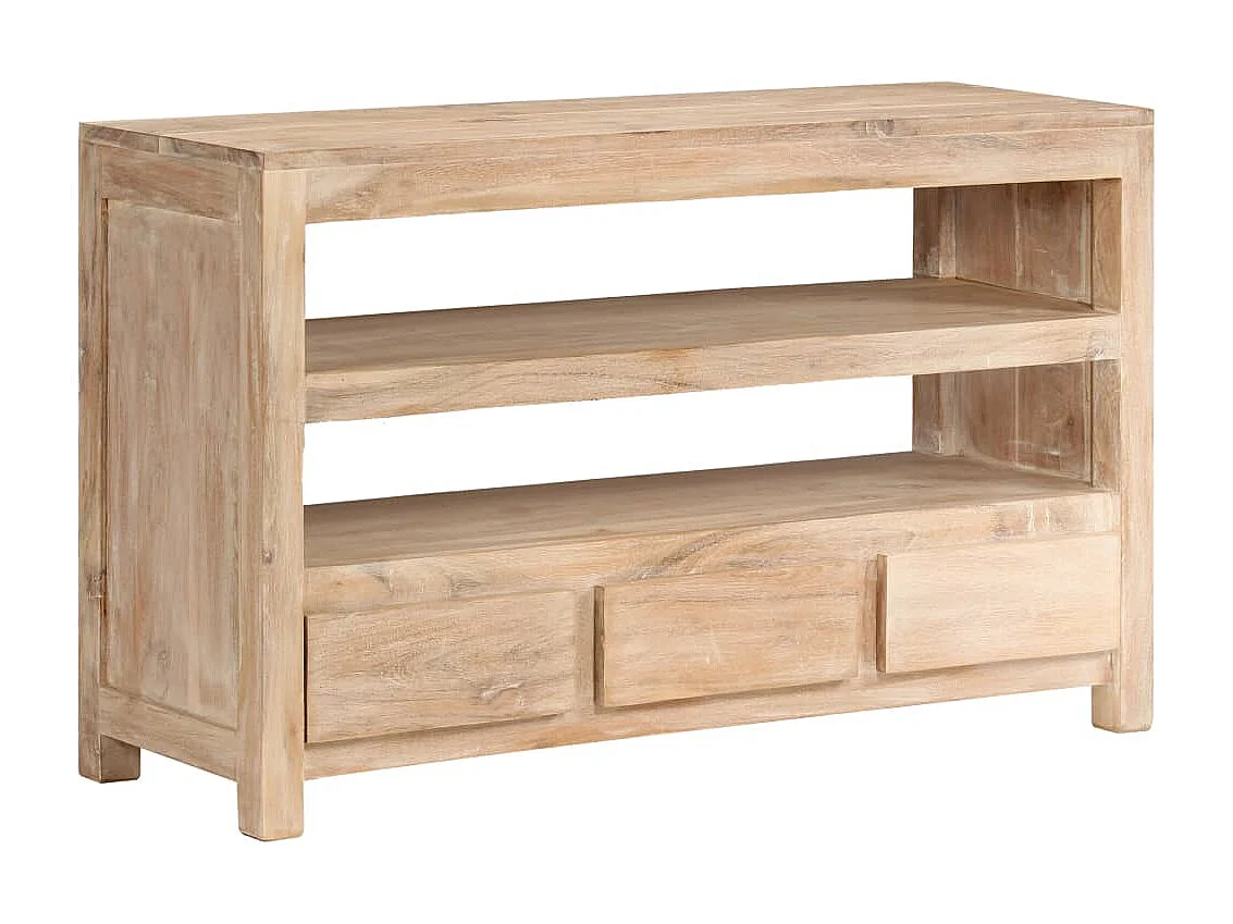 Mobile TV Legno massello di acacia 90 x 30 x 55 cm Marrone chiaro