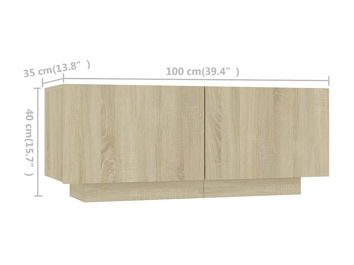 Meuble TV avec lumières LED Chêne sonoma 180x35x40 cm