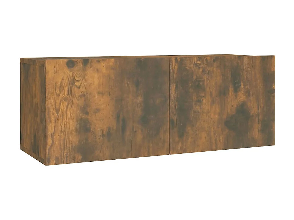 2-delige tv-standaardset gerookt eiken bewerkt hout