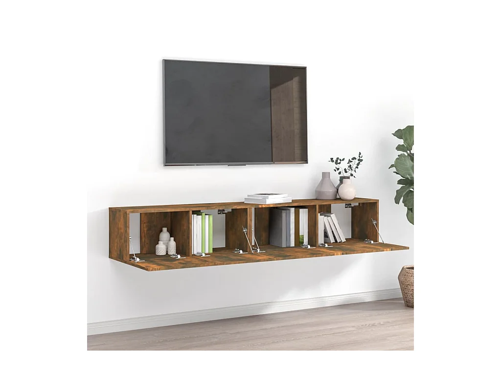 Ensemble de meubles TV 2 pcs Chêne fumé Bois d'ingénierie