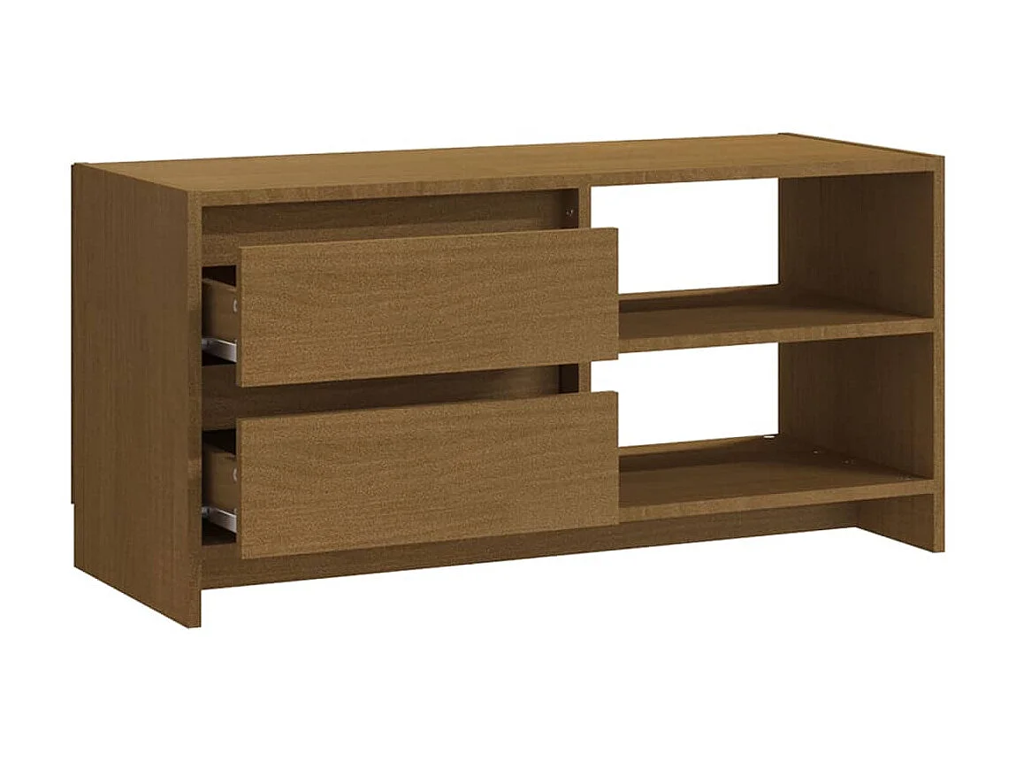 Meuble TV Marron miel 80x31x39 cm Bois de pin massif