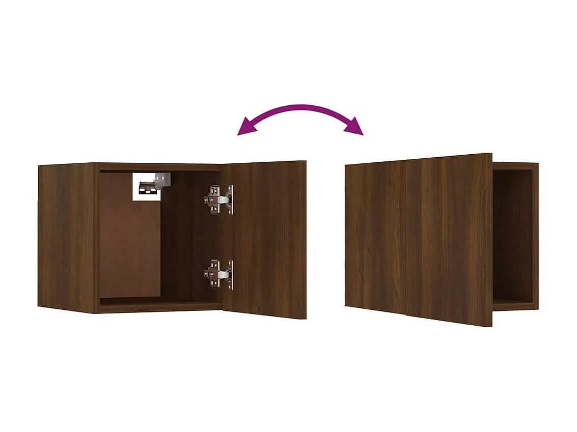 Mobile TV a parete Rovere marrone 30,5x30x30 cm