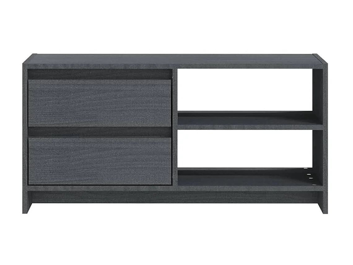 Meuble TV Gris 80x31x39 cm Bois de pin massif