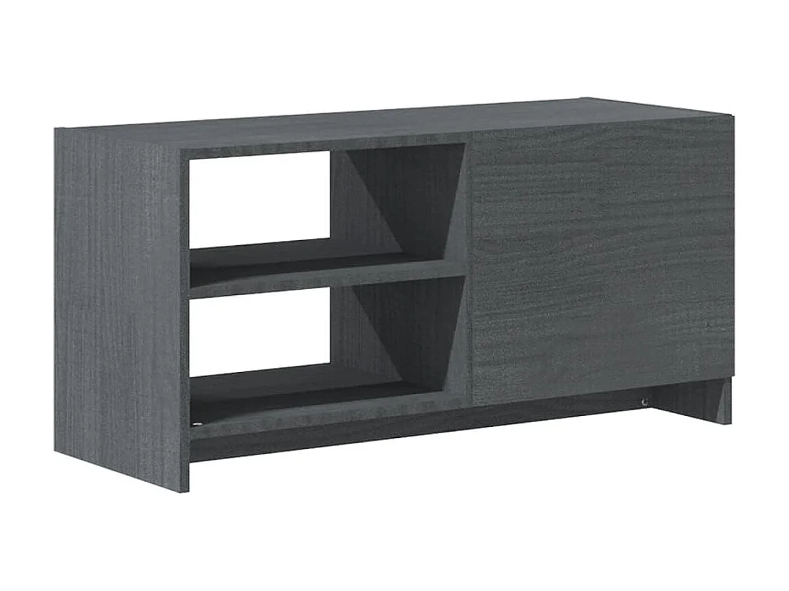 Meuble TV Gris 80x31x39 cm Bois de pin massif