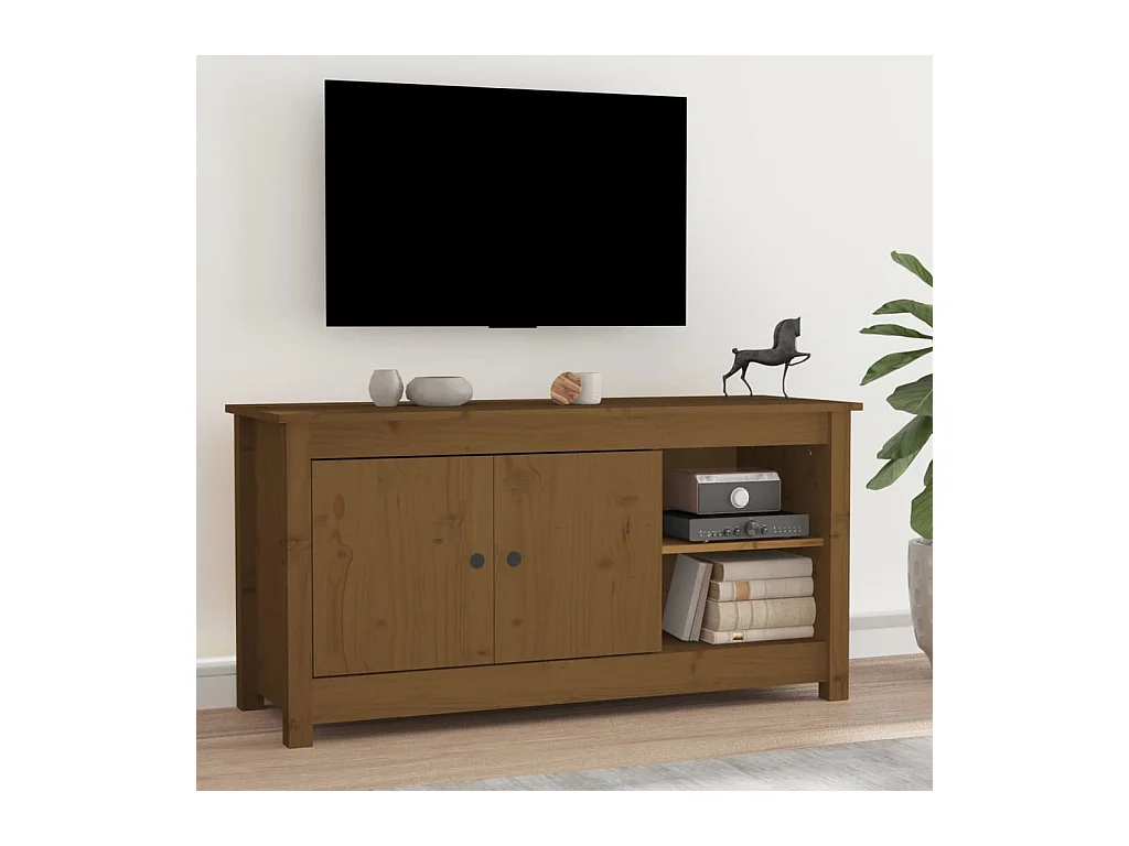 Mobile TV marrone miele 103x36,5x52 cm Legno di pino massiccio