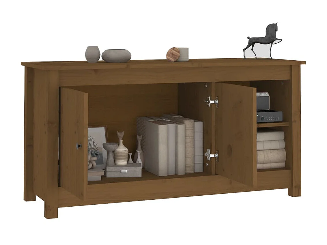 Meuble TV Marron miel 103x36,5x52 cm Bois de pin massif