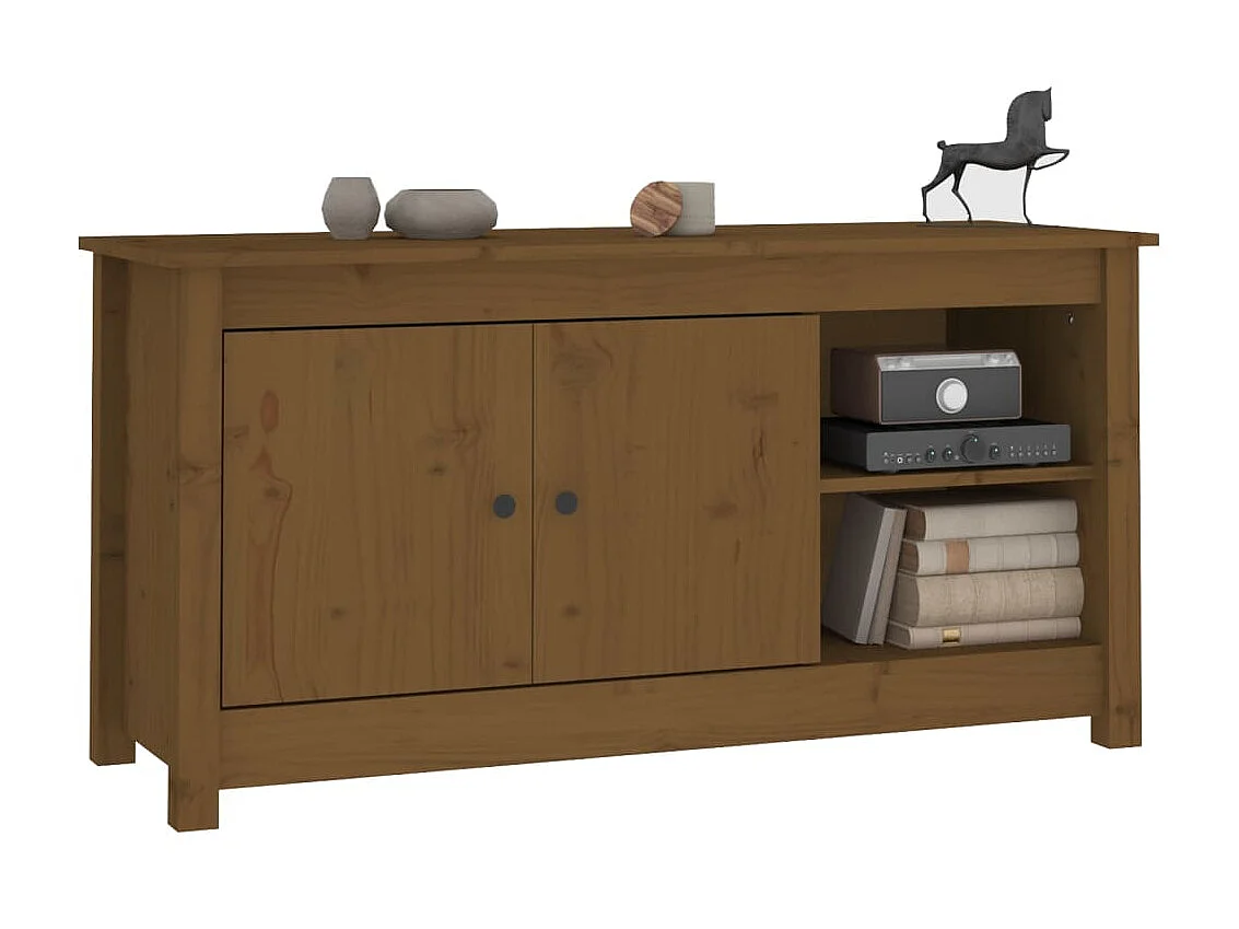 Meuble TV Marron miel 103x36,5x52 cm Bois de pin massif