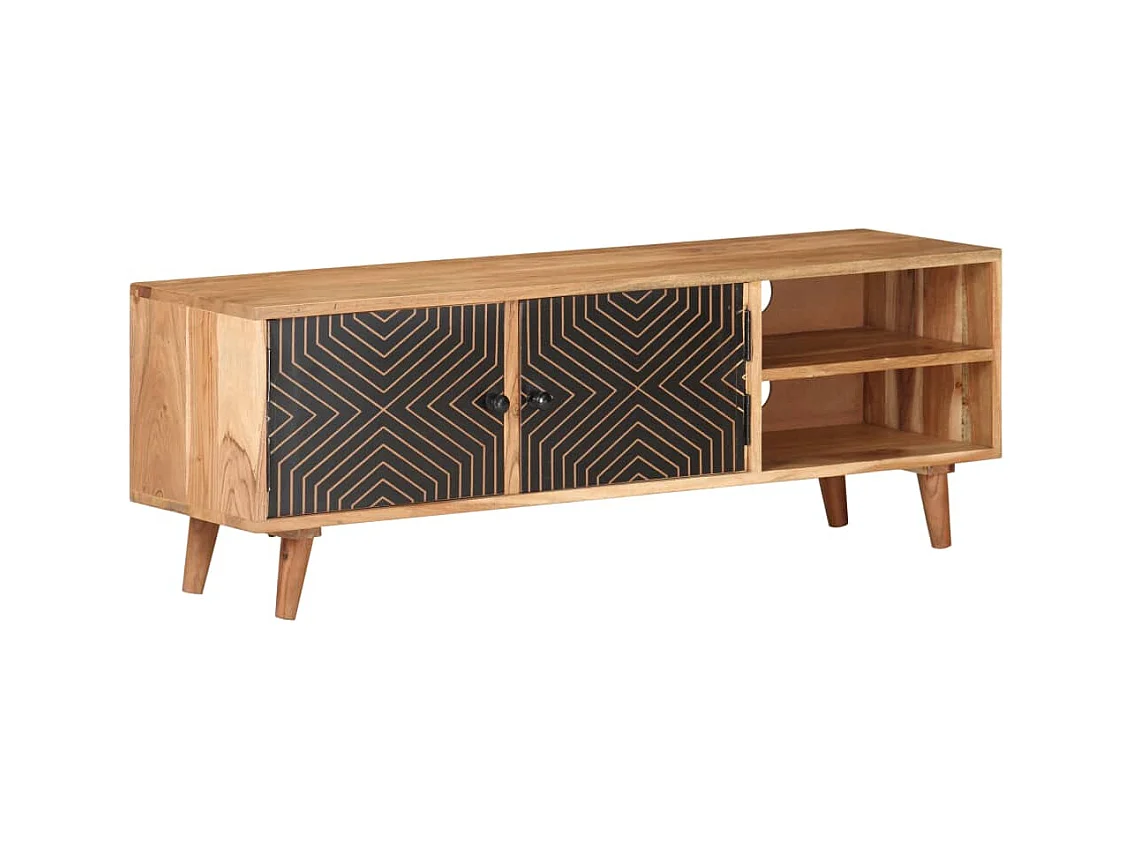 Meuble TV 115x30x39 cm Bois d'acacia massif
