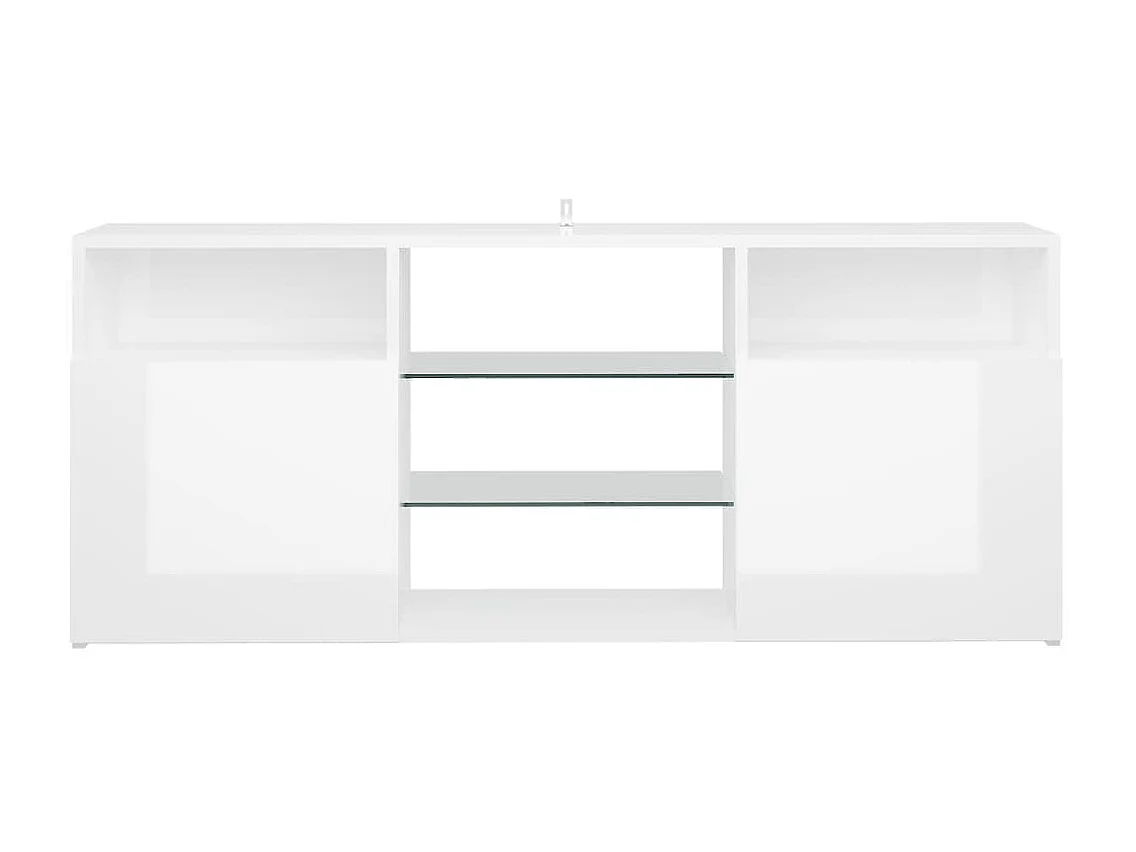 Meuble TV avec lumières LED blanc brillant 120x30x50 cm