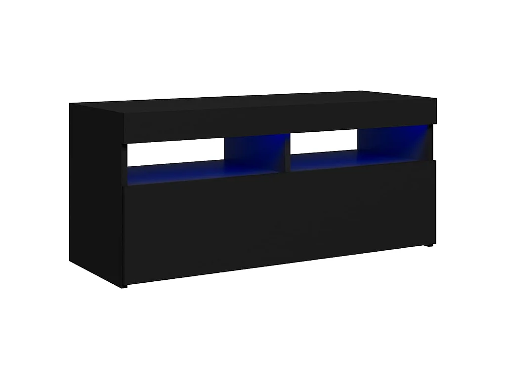 Mobile TV con luci LED nero 90x35x40 cm