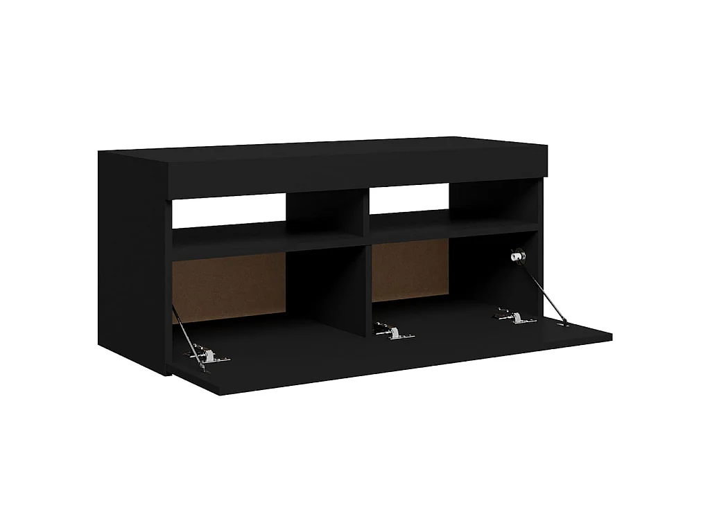 Mobile TV con luci LED nero 90x35x40 cm