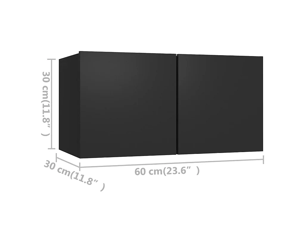 Ensemble de meuble TV 4 pcs Noir Aggloméré
