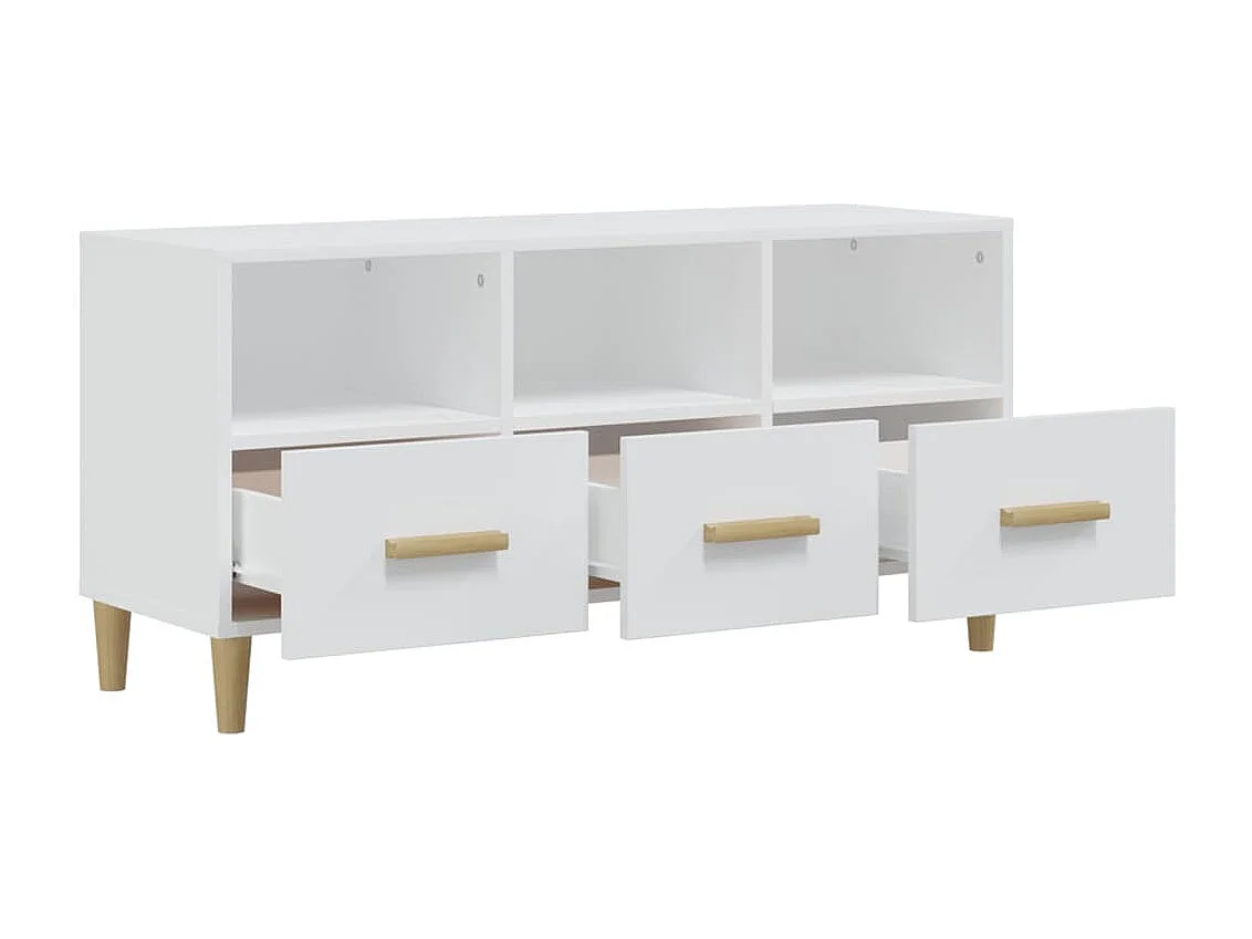 Meuble TV Blanc brillant 102x36x50 cm Bois d'ingénierie