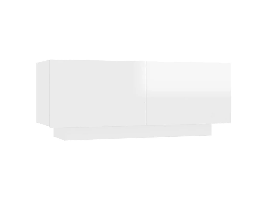 Meuble TV Blanc brillant 100x35x40 cm Aggloméré