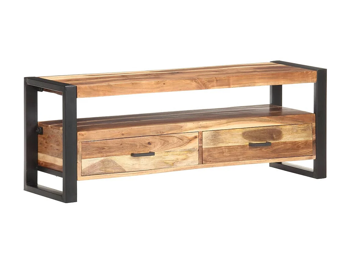 Mueble TV 120x35x45 cm Madera maciza acabado miel