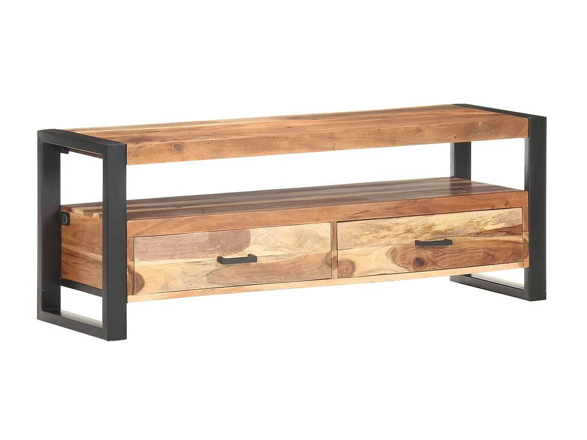 Mueble TV 120x35x45 cm Madera maciza acabado miel