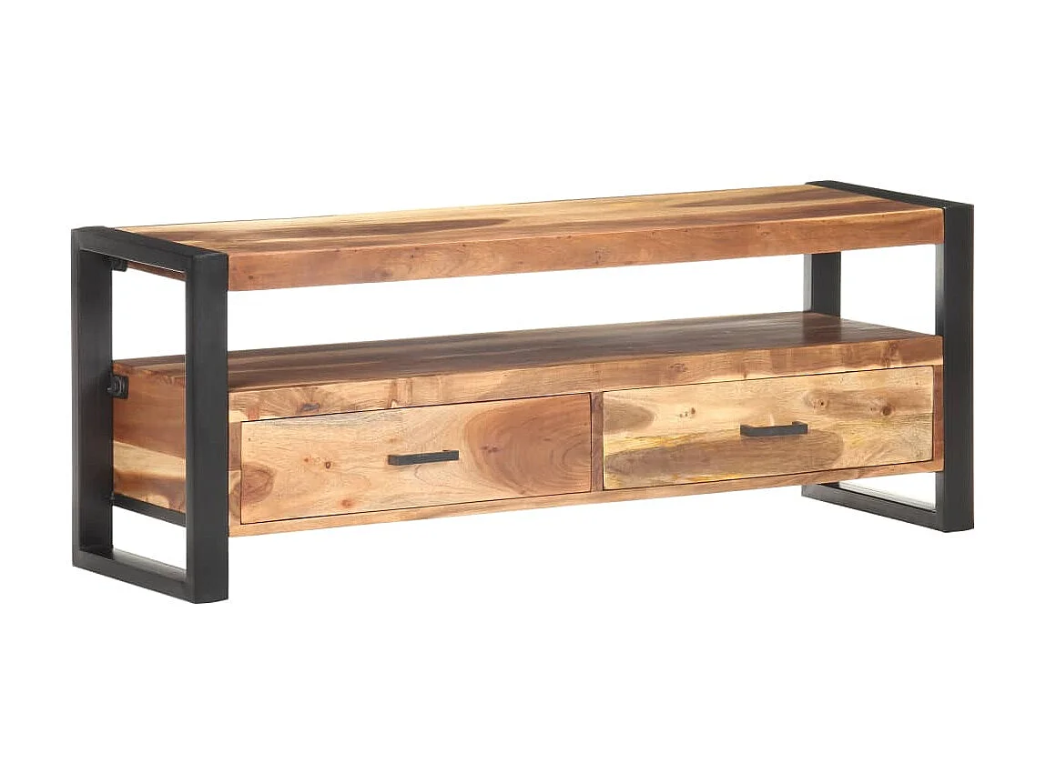 Mueble TV 120x35x45 cm Madera maciza acabado miel