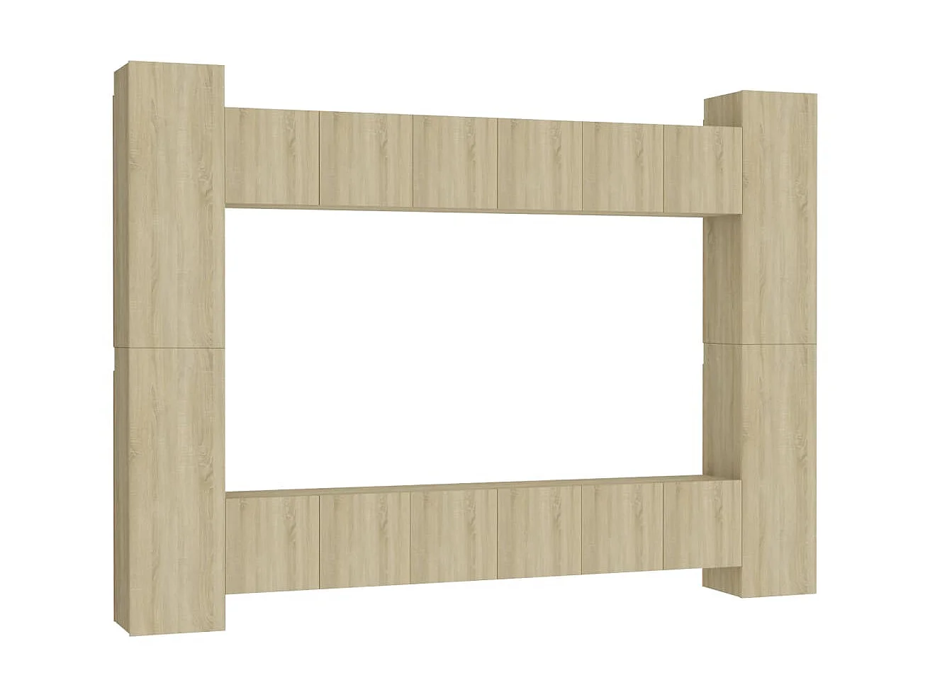 Set mobili TV 10 pezzi Truciolato rovere Sonoma