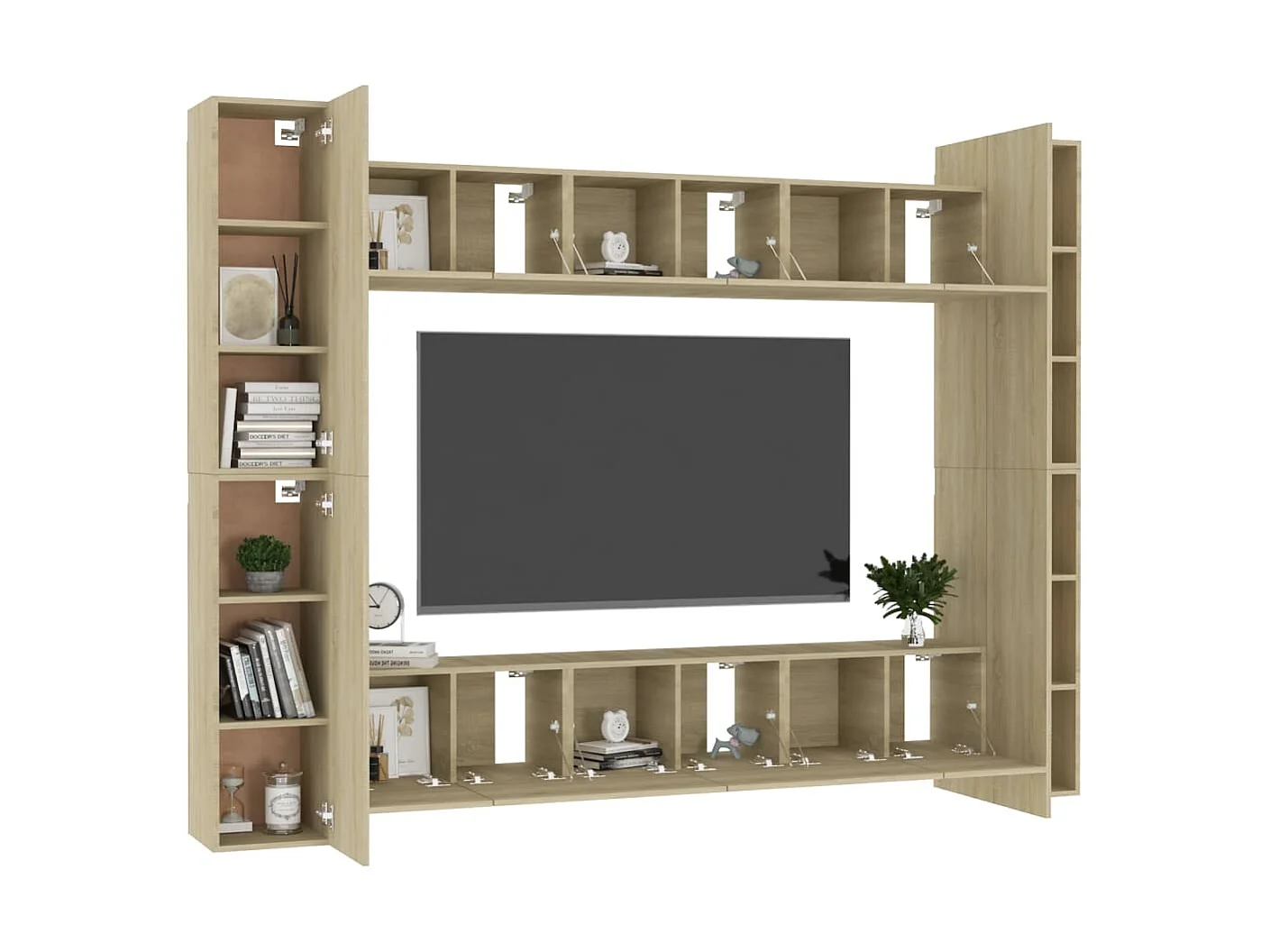 Set mobili TV 10 pezzi Truciolato rovere Sonoma