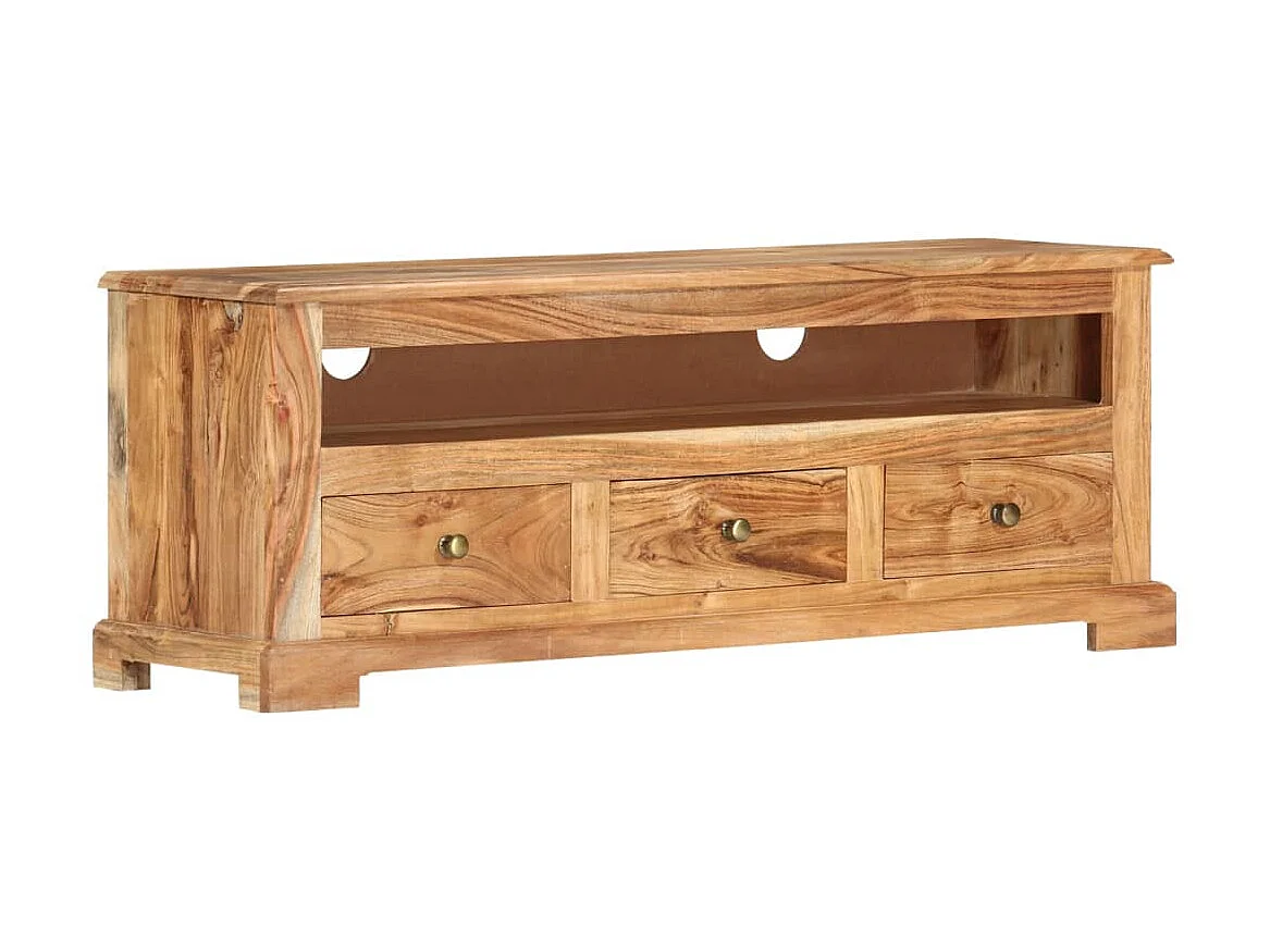 TV-meubel Massief acaciahout 110x30x40 cm Bruin