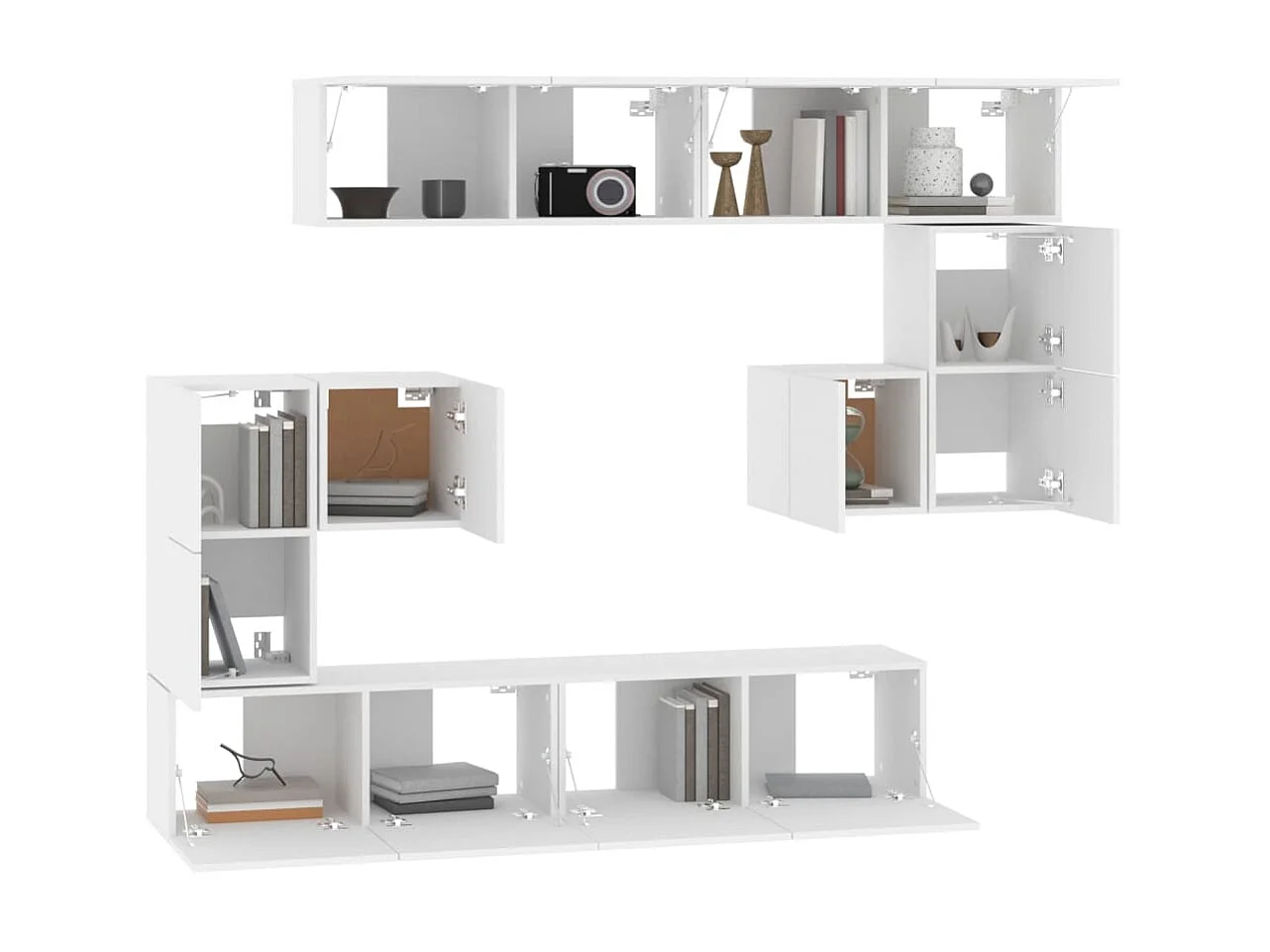 Mueble TV de pared Madera contrachapada Blanco