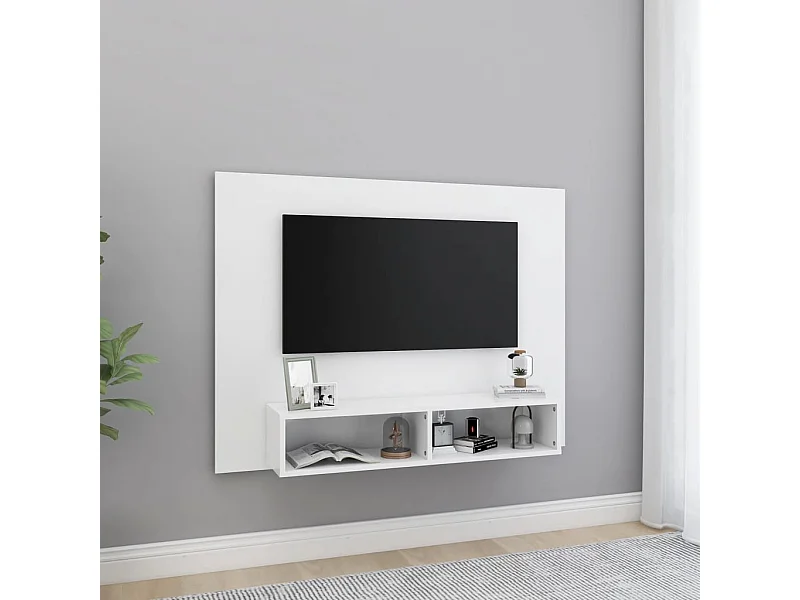 Mueble TV de pared Aglomerado Blanco 120x23,5x90 cm