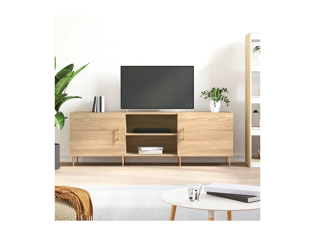 Meuble TV chêne sonoma 150x30x50 cm bois d'ingénierie