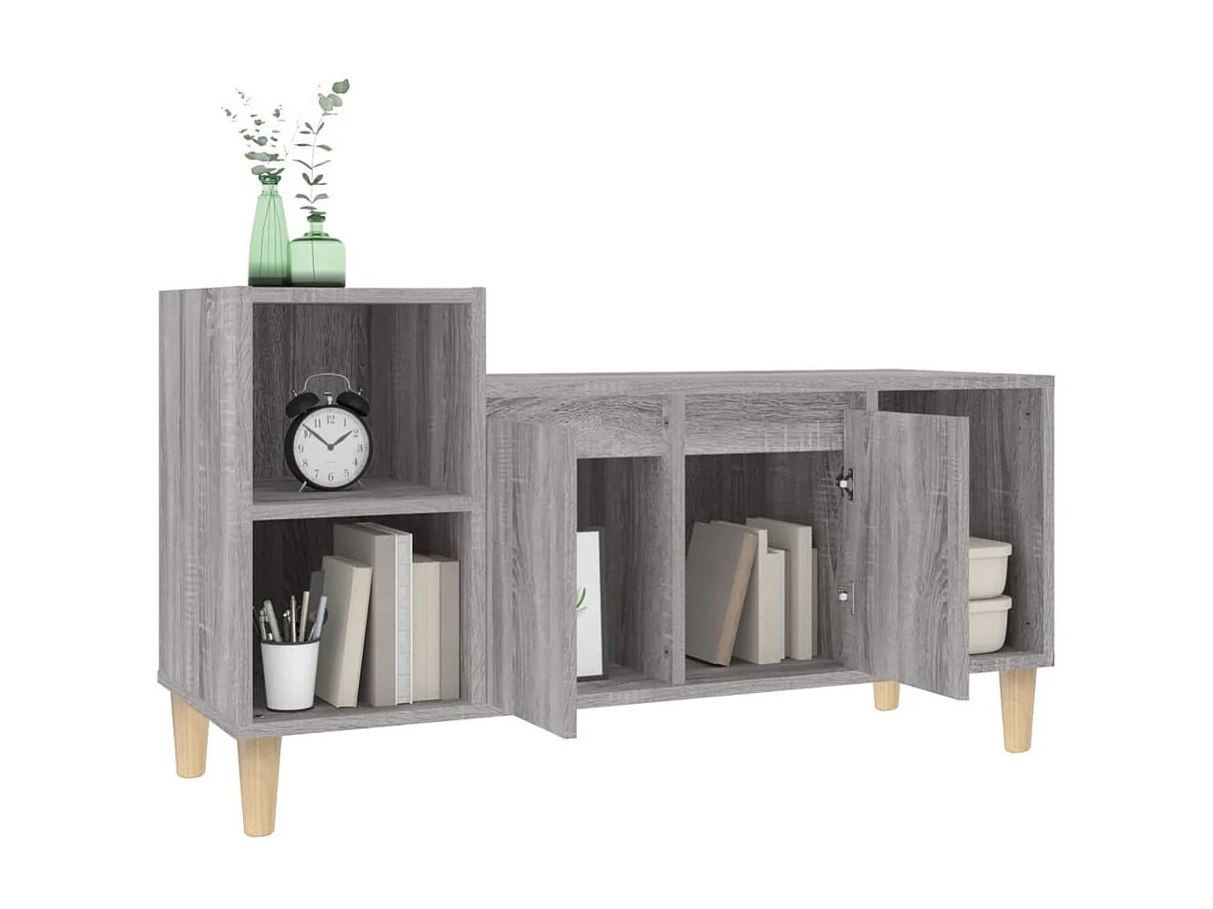 Mueble TV Sonoma gris 100x35x55 cm Madera contrachapada