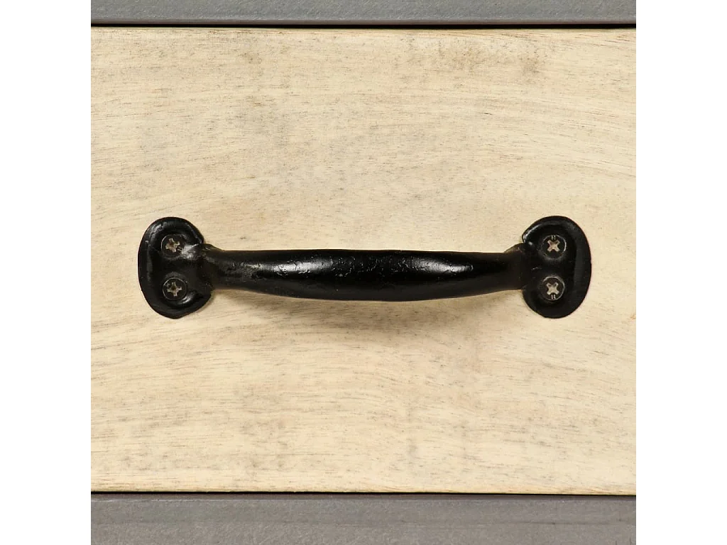 Meuble TV Bois de manguier massif et acier 120 x 30 x 45 cm