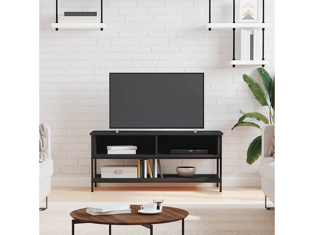 Zwart tv-meubel 100x35x45 cm samengesteld hout