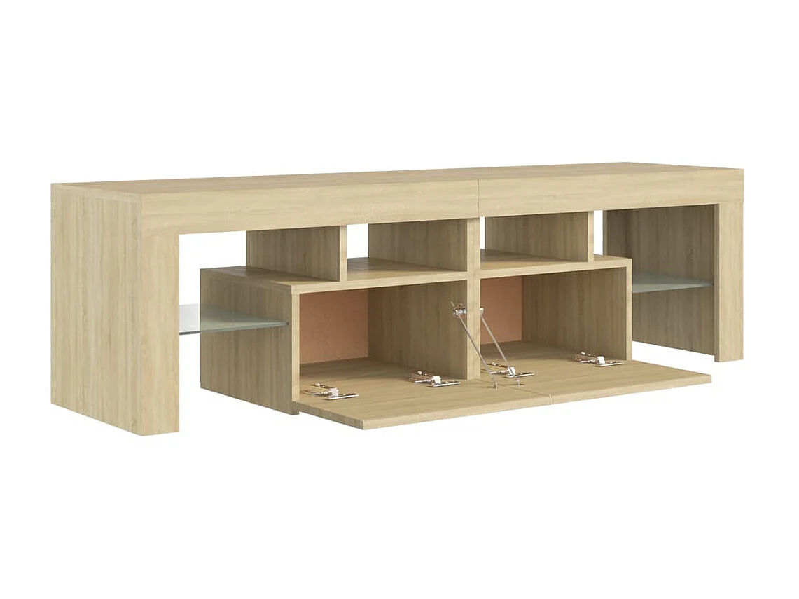 Mueble TV con luces LED roble Sonoma 140x36,5x40 cm